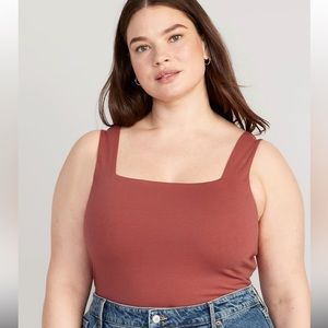 Square Neck Bodysuit - Rust